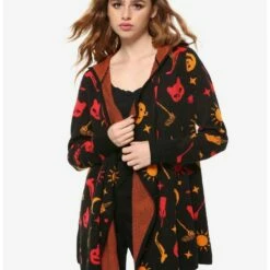 Outlet 💯 Her Universe Disney Hocus Pocus Dani Hooded Girls Flyaway Cardigan 🔔 -Dressup Outfits Shop 12047333 av2