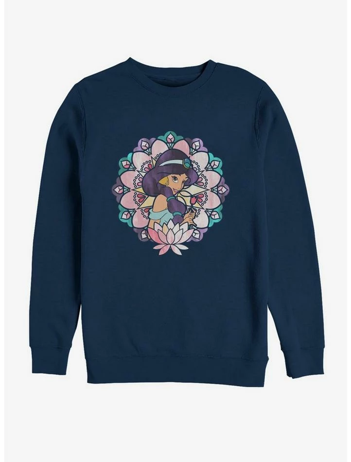 Best Pirce ✨ Disney Aladdin Glass Jasmine Sweatshirt ❤️ 1 Best Pirce ✨ Disney Aladdin Glass Jasmine Sweatshirt ❤️