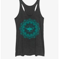 Buy 😉 Disney Aladdin Lamp Mandala - TEAL INK ✔️ Girls Tank ⌛