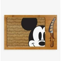 Flash Sale 🔥 Disney Mickey Mouse Icon Glass Top Serving Tray & Knife Set 🛒