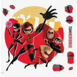 Best Pirce 💯 Disney Pixar Incredibles 2 Peel And Stick Giant Wall Decals 🤩