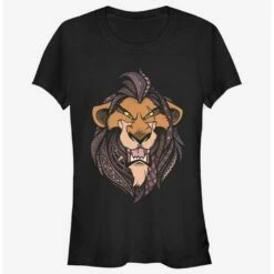 New ⌛ Lion King Grinning Scar Face 🔔 Girls T-Shirt 💯