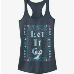 New ⌛ Disney Frozen Let It Go Ugly Sweater 🔥 Girls Tank 🔥