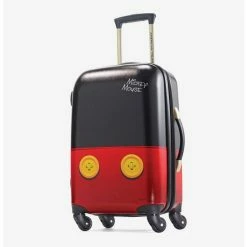 Outlet 🎁 Disney Mickey Mouse Pants Carry On Spinner Hardside Luggage ⭐