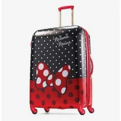 Hot Sale ⭐ Disney Minnie Mouse Red Bow 28 Inch Spinner Hardside Luggage 😍