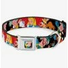 Hot Sale 🤩 Disney Alice in Wonderland Mad Hatters Tea Party Poses Seatbelt Buckle Dog Collar 🥰