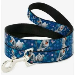 Flash Sale ⌛ Disney Frozen Olaf Poses Snowflakes Blues 🎉 Dog Leash 6 Ft 😉