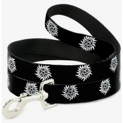 Buy 😉 Supernatural Winchester Pentagram Repeat Black White Dog Leash 6 Ft 🥰