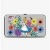 Promo 🤩 Disney Alice In Wonderland Alice Cheshire Cat Floral Hinged Wallet 👍