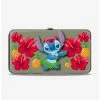 Budget 🎉 Disney Lilo & Stitch Hula Pose Front Back Hibiscus Flowers Pineapples Hinged Wallet ✨