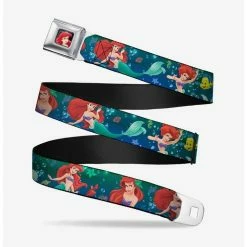 Promo 🎁 Disney The Little Mermaid Ariel Poses Flounder Seatbelt Belt 💯