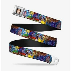 Flash Sale 💯 Disney Beauty And The Beast Stained Glass Scenes Seatbelt Belt 🔔