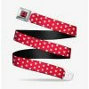 Best Pirce 🥰 Disney Minnie Mouse Polka Dot Mini Silhouette Seatbelt Belt ⌛
