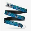 Wholesale 😀 Disney Lilo & Stitch Expressions Hibiscus Collage Green Blue Fade Seatbelt Belt 🔥