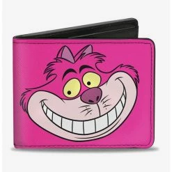 Deals ⭐ Disney Alice In Wonderland Chelshire Cat Face and Stripes Bi-Fold Wallet ✔️
