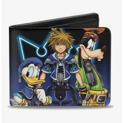 Best Sale 👏 Disney Kingdom Hearts II Donald Wisdom Form Sora And Goofy Bi-Fold Wallet ⌛