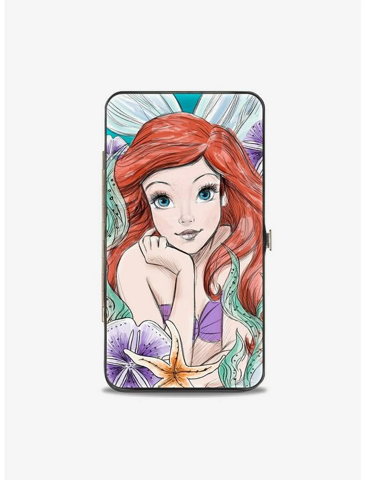 New ๐ Disney The Little Mermaid Ariel Sketch Pose King Tritons Castle Shells Hinged Wallet ๐ 1 New ๐ Disney The Little Mermaid Ariel Sketch Pose King Tritons Castle Shells Hinged Wallet ๐