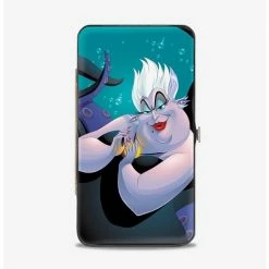 Best Sale 🔔 Disney The Little Mermaid Ursula Pose Jetsam Face Bubbles Hinged Wallet 🌟