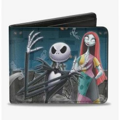 Wholesale π The Nightmare Before Christmas Four Character Group Cemetery Scene Bi-Fold Wallet π