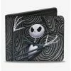 Hot Sale 🌟 The Nightmare Before ❄ Christmas Jack Arms Crossed Jack Swirls Bi-Fold Wallet ⌛