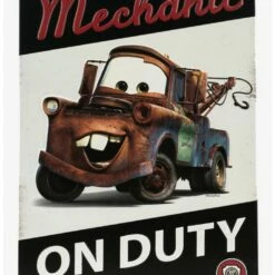 Cheap 🔔 Tow Mater "Mechanic on Duty" Embossed Sign ❤️