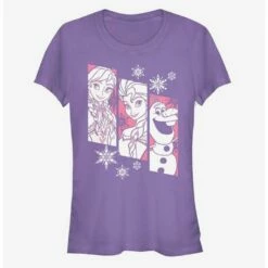 New ⌛ Disney Frozen Snow Trio 🧨 Girls T-Shirt ✔️