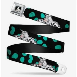 Best Sale ✔️ Disney 101 Dalmatians Cruella De Vil Smiling Spotted Fur Seatbelt Belt 🤩
