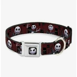 Cheap 😍 The Nightmare Before Christmas Jack Poses Peeping Eyes Dog Collar Seatbelt Buckle 😀