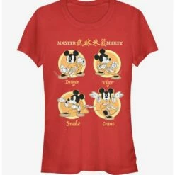 Budget 🔥 Disney Mickey Mouse Kung Fu Four Up Girls T-Shirt ⭐