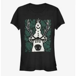 Best Sale ✨ Frozen 2 Olaf Sven Leaves 🌟 Girls T-Shirt ✔️