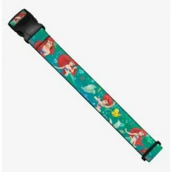 Discount ⌛ Disney The Little Mermaid Ariel Flounder Poses Luggage Strap 🧨