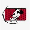 Budget ⭐ Disney Vintage Minnie Mouse Smiling Pose Close Up Dots Wallet Canvas Zip Clutch ✔️