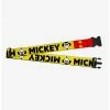 Wholesale 👏 Disney Mickey Smiling Up Pose Flip Buttons Yellow Black Red Luggage Strap ⭐