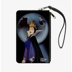 Best Sale ✨ Disney Snow White Evil Queen Old Hag Apple Scene Wallet Canvas Zip Clutch 🎉
