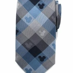 Wholesale 🎉 Disney Mickey Mouse Blue Plaid Mens Tie 😉