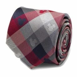 Cheapest 😀 Disney Mickey Mouse Red and Blue Plaid Tie ✔️