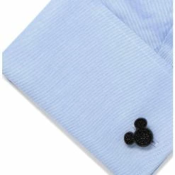 Promo ⌛ Disney Mickey Mouse Stainless Steel Black Pave Crystal Cufflinks ✨ -Dressup Outfits Shop 12990449 av2