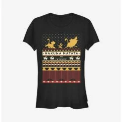 Best Pirce ✔️ Disney The Lion King Hakuna My Knits Ugly ⭐ Christmas Sweater Girls T-Shirt ⭐