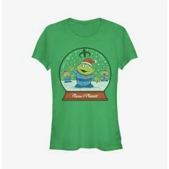 Outlet ✨ Disney Pixar Toy Story Alien Snow Globe Holiday 😍 Girls T-Shirt ✔️