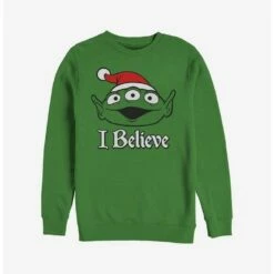 New ❤️ Disney Pixar Toy Story I Believe Alien Holiday Sweatshirt ✔️