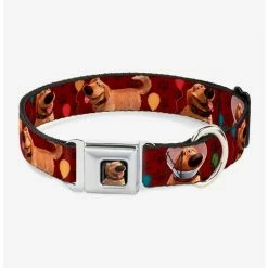 Cheapest ⭐ Disney Pixar Up Dug Poses Balloons Paw Print 🌟 Dog Collar Seatbelt Buckle ⌛