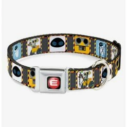 Outlet 👍 Disney Pixar Wall-E & Eve Pose Face Hazard Blocks Dog Collar Seatbelt Buckle ⌛