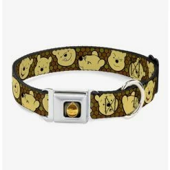 Best Sale 👏 Disney Winnie the Pooh Expressions Honeycomb Dog Collar Seatbelt Buckle 🔔