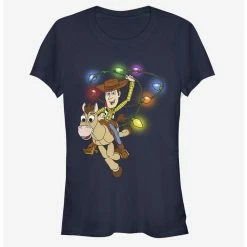 Cheap 🔥 Disney Toy Story Woody Christmas Light Lasso Girls T-Shirt 🧨