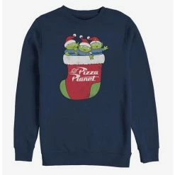 Brand new ❤️ Disney Toy Story Pizza Planet Alien ❄ Christmas Stocking Crew Sweatshirt ✨