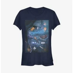 Coupon 🔔 Disney Pixar Onward Denim Poster Girls T-Shirt 😀