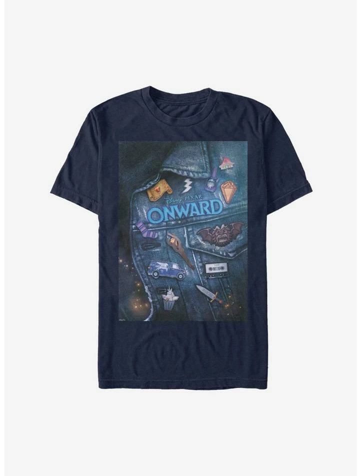 Outlet ⭐ Disney Pixar Onward Denim Poster T-Shirt ⭐ 1 Outlet ⭐ Disney Pixar Onward Denim Poster T-Shirt ⭐