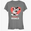 Best Sale 😀 Disney Mickey Mouse And Minnie Mouse Couple Goals Valentine Girls T-Shirt 😀