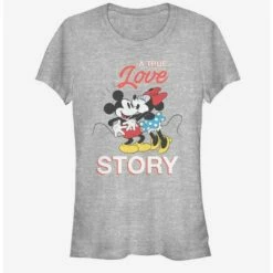 Best deal 👍 Disney Mickey Mouse And Minnie Mouse True Love Story Girls T-Shirt 😉