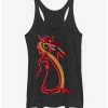 New ⌛ Disney Mulan Red Glow Mushu Girls Tank 🌟